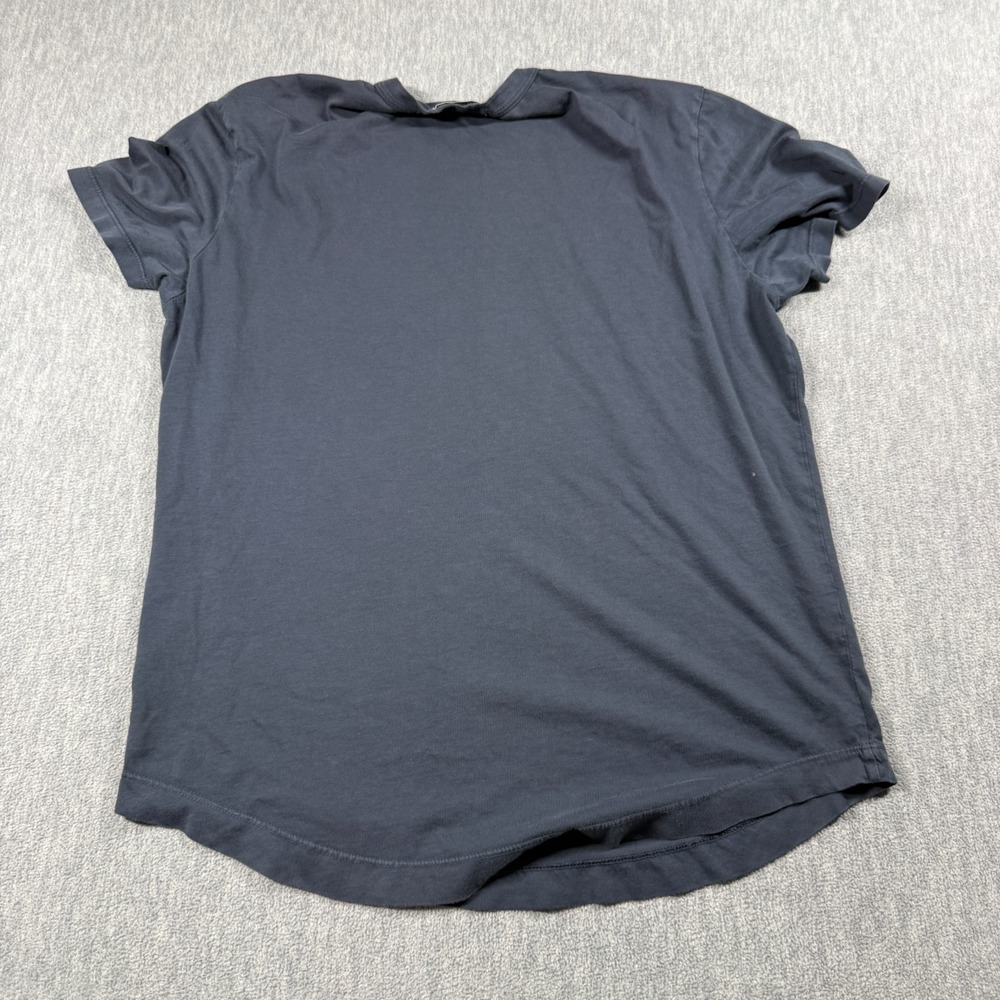 Buck Mason Shirt Women S Washed Slate Blue Curved Hem Short Sleeve Crewneck Tee - Picture 6 of 7
